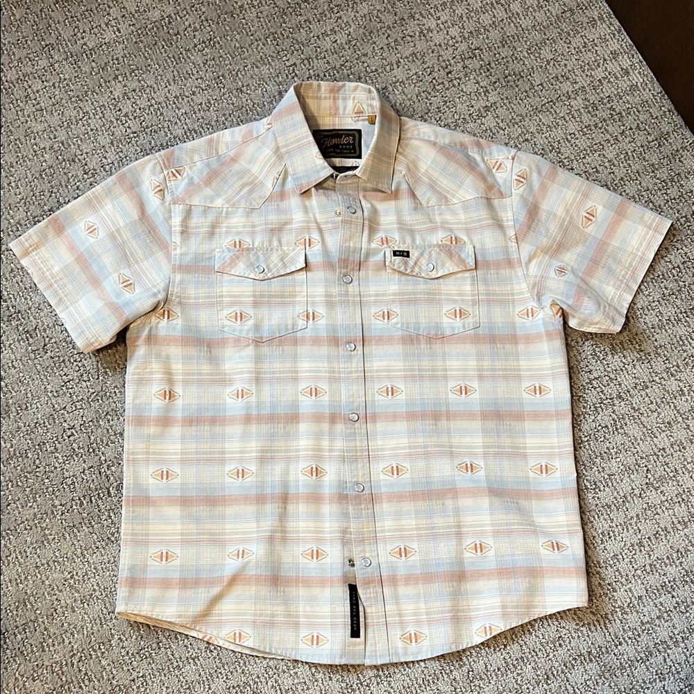 Howler Brothers Cream and Tan Patterned Shirt